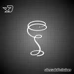 Stylised Wine Glass Sticker II